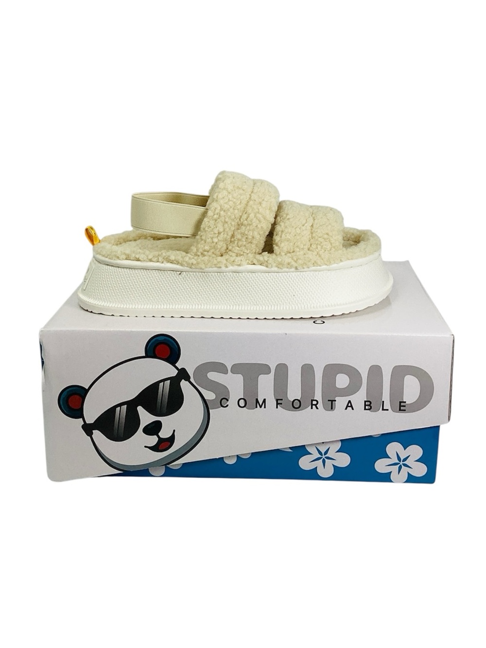 💚 Stupid Comfortable Cozy Sherpa Slide Sandals, Size 7